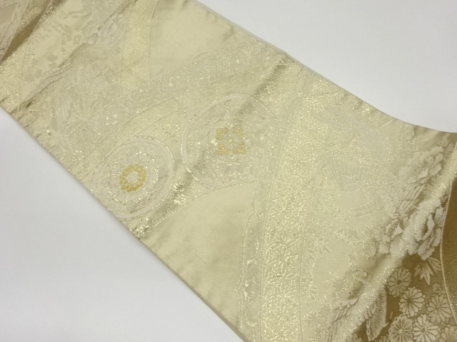 リサイクル　華紋に鳳凰・花模様織出し袋帯